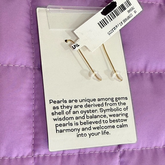 Gold Plated Sterling Silver  Earrings - Pink Lavender 🩷💜 - Picture 5 of 5